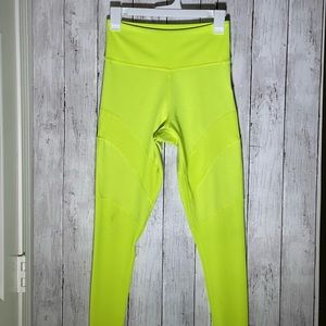 High waist Bright Bold Zumba Ankle Leggings - Electric Green